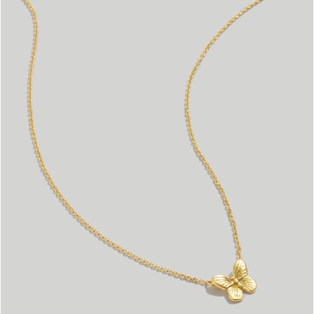🆕🦋 Madewell Butterfly Pendant Necklace NWT New! Gold Tone